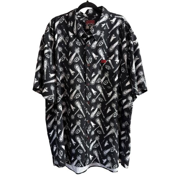 Dixxon Big Men's The Darkest Flannel Button Up Party Shirt Black & White Size 4X - Picture 2 of 8